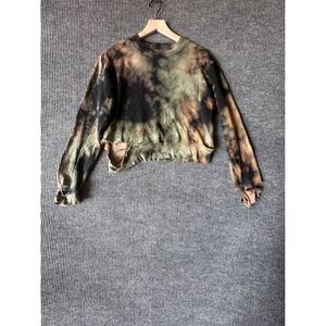 Cotton Citizen Women XS Distressed Cropped Sweatshirt Grunge Luxury Streetwear